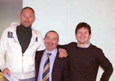 Frontali in compagnia del Dr. Corrado Ghidini Presidente A.E.R.O. Associazione per l'Educazione e la Ricerca in Ortodonzia, e del Dr. Giulio Buccarelli