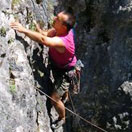 Sulla sommità di una via d'arrampicata